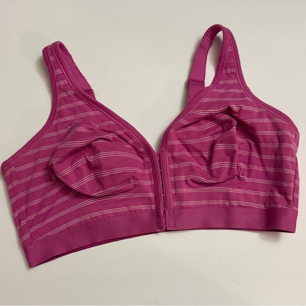 Cacique Fuchsia Pink Front-Zip Wireless Nursing Bra